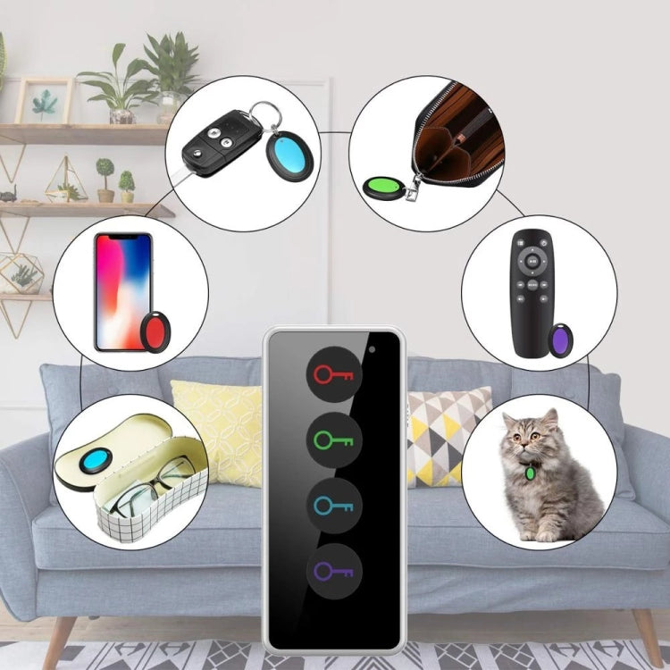 Smart Remote Wireless Key Finder with LED Flashlight, 1 RF Transmitter and 4 Receivers, Key Finder Smart Remote Wireless Key Finder with LED Flashlight, 1 RF Transmitter and 4 Receivers, Key Finder